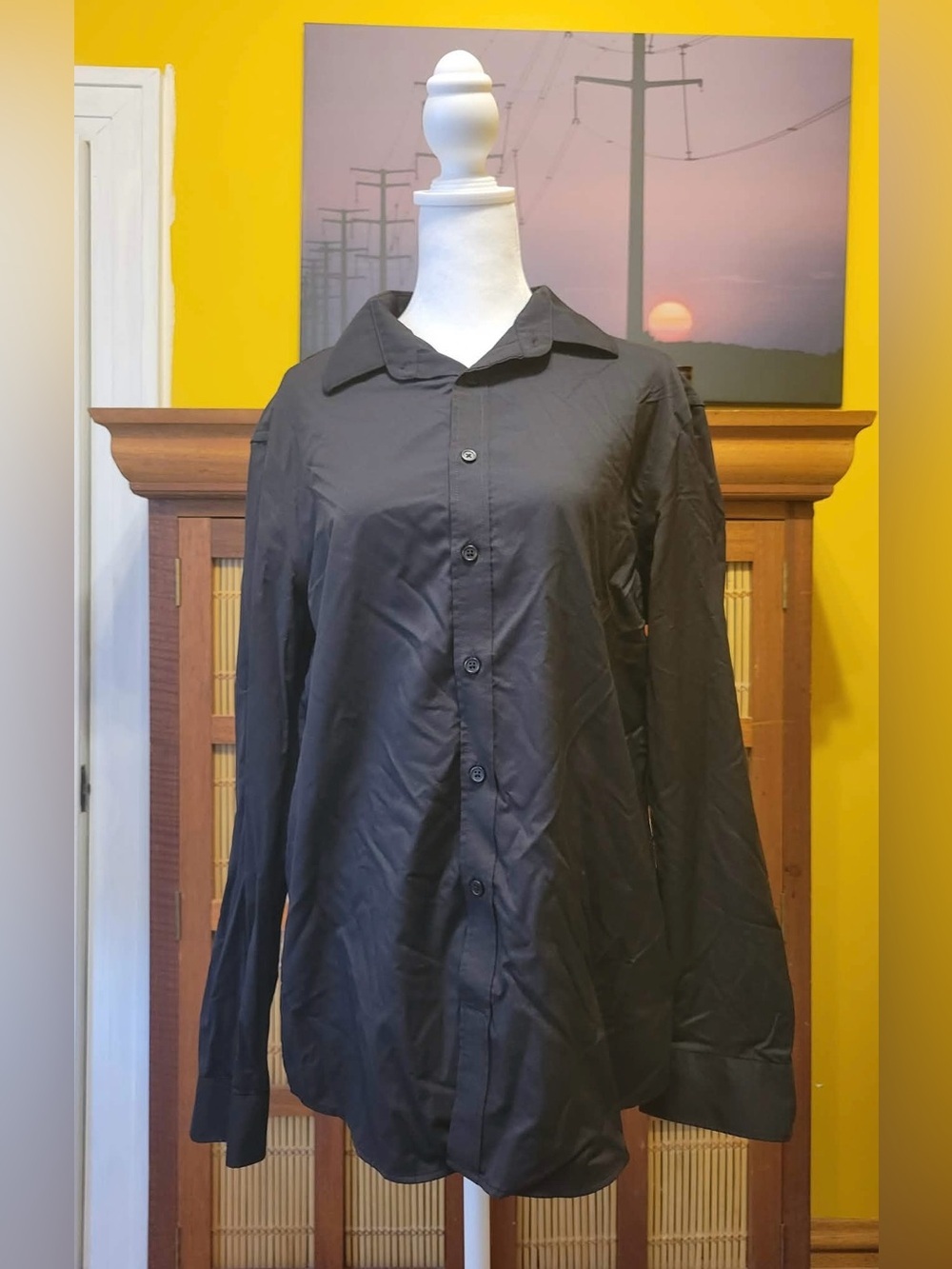 Express Black Men's Button-Up Dress Shirt